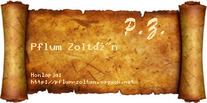 Pflum Zoltán névjegykártya